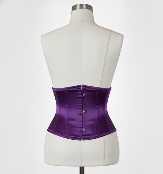 Waist Cincher Corset Hourglass Curve Waspie Corsete Corseting Purple Satin CE-1620