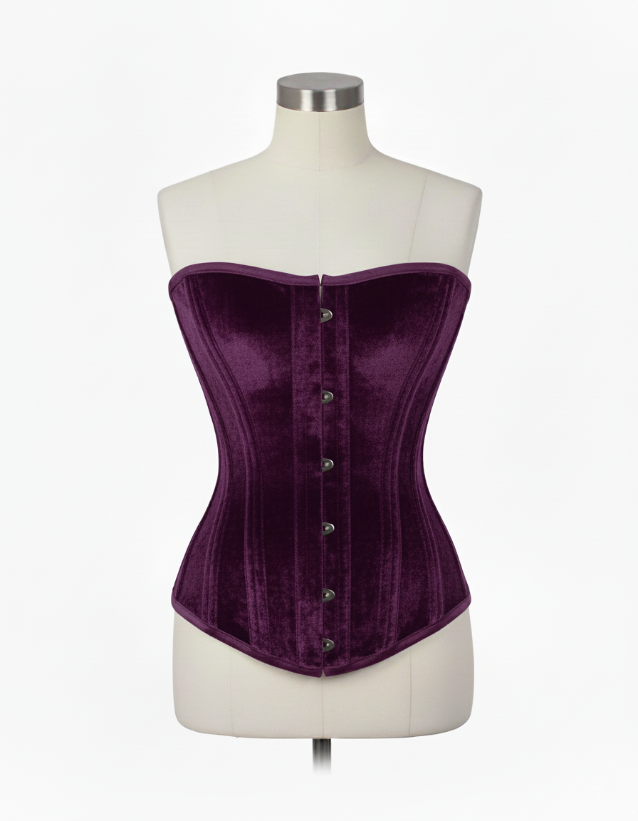 Overbust Corset Hourglass Curve Corsets Corsete Corseting Purple Velvet CE-0310251