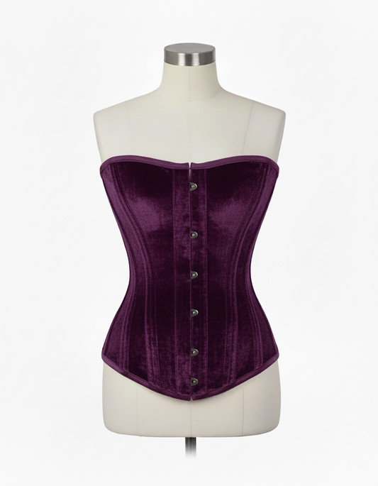 Overbust Corset Hourglass Curve Corsets Corsete Corseting Purple Velvet CE-0310251