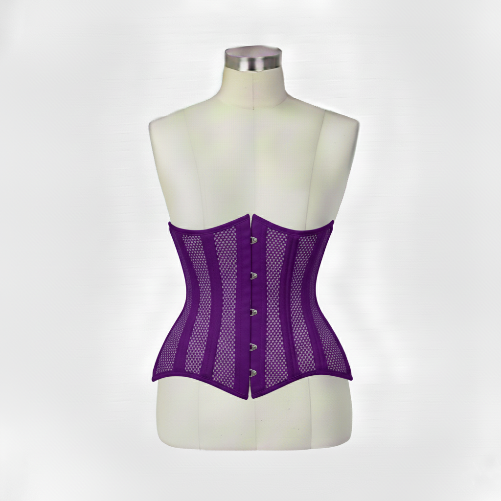 Underbust Corsets Hourglass Curve Waspie Corsete Corseting Purple Mesh CE-0210251