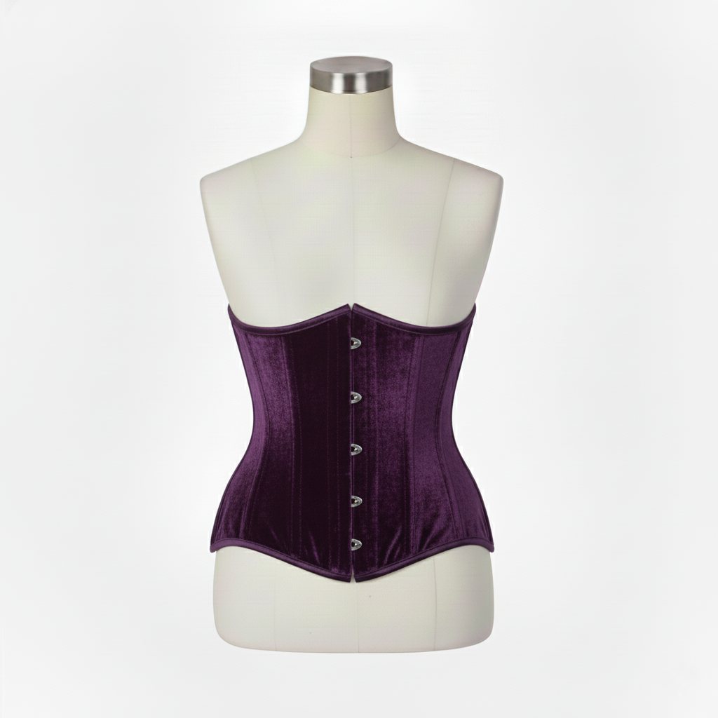 Underbust Corsets Hourglass Curve Waspie Corsete Corseting Purple Velvet CE-0210251