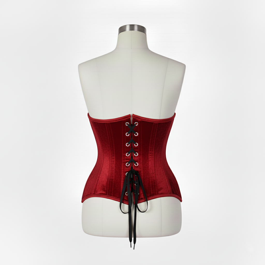 Underbust Corsets Hourglass Curve Waspie Corsete Corseting Red Velvet CE-0210251