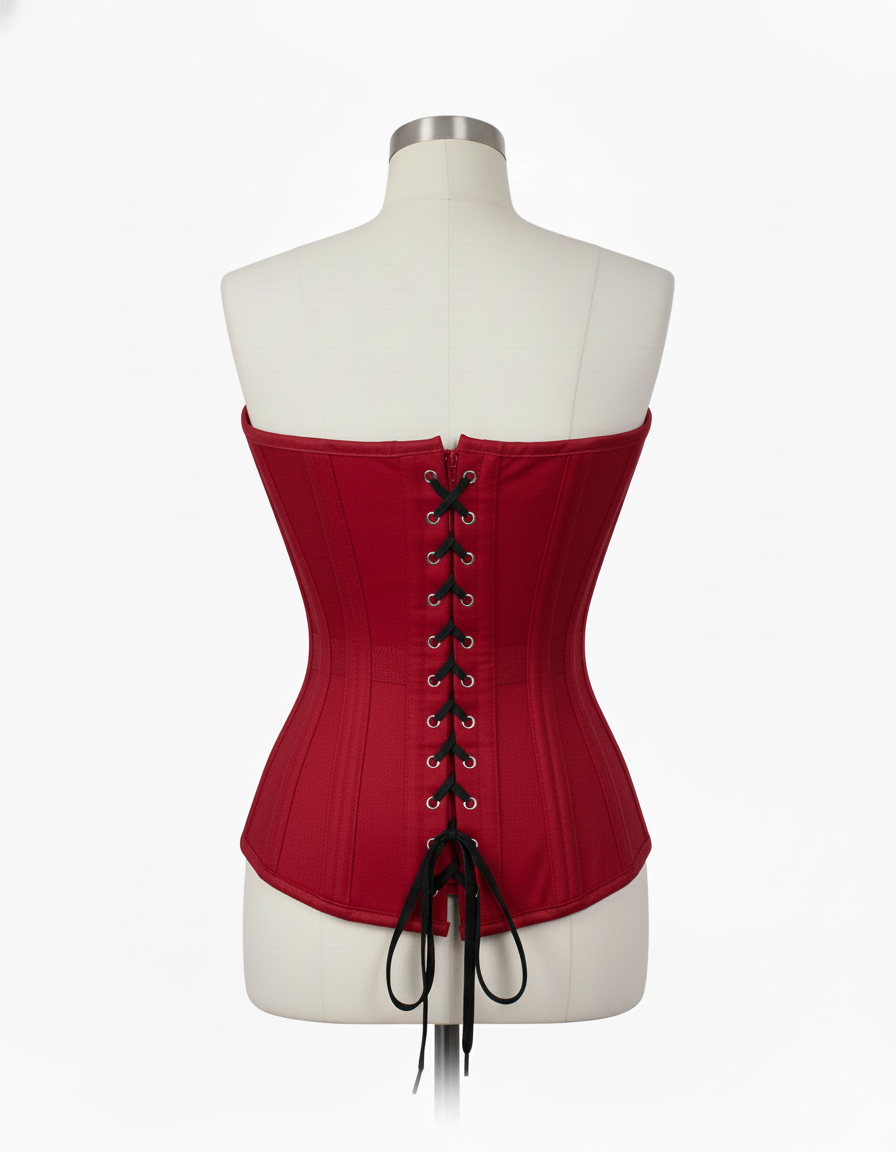 Overbust Corset Hourglass Curve Corsets Corsete Corseting Red Cotton CE-0310251