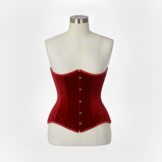 Underbust Corsets Hourglass Curve Waspie Corsete Corseting Red Velvet CE-0210251