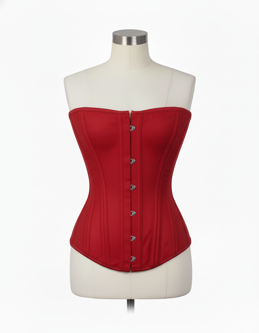 Overbust Corset Hourglass Curve Corsets Corsete Corseting Red Cotton CE-0310251