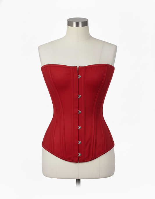 Overbust Corset Hourglass Curve Corsets Corsete Corseting Red Cotton CE-0310251