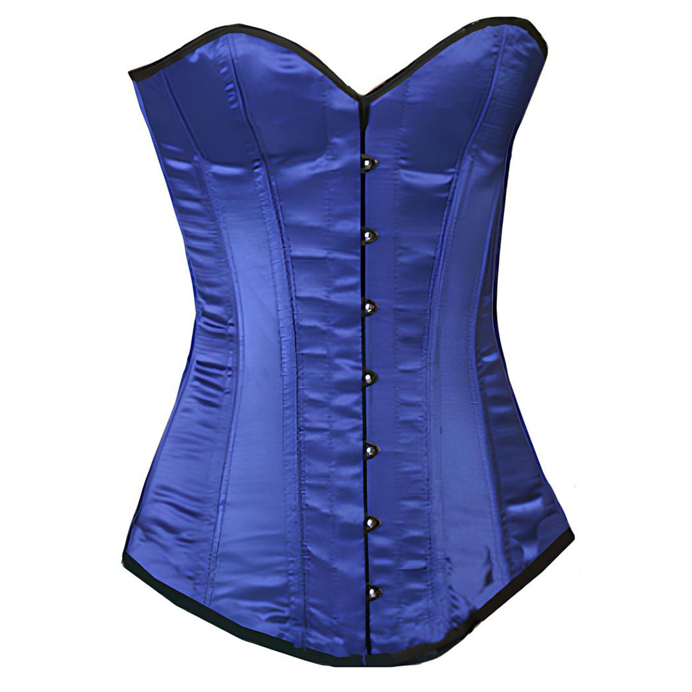OverLong Bust Corset Long Torso Corsets Corsete Corseting Royal Blue Satin