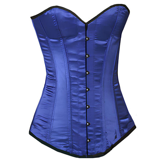 OverLong Bust Corset Long Torso Corsets Corsete Corseting Royal Blue Satin